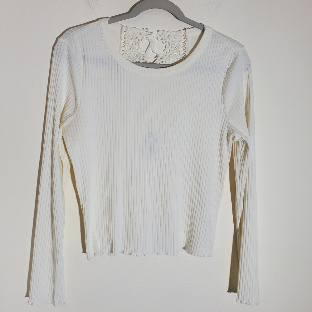 American Rag Ribbed Ribbed Knit Long Sleeve Top - Picture 2 of 7